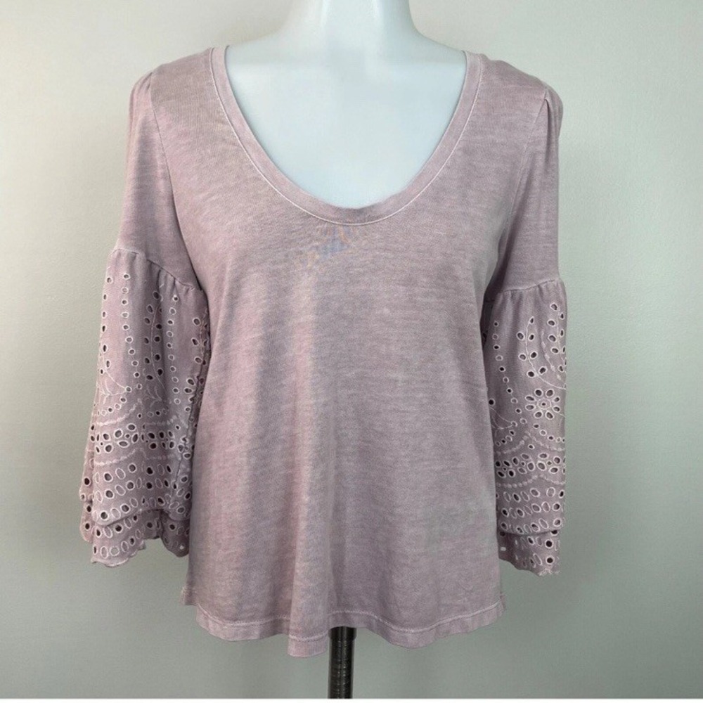 American Eagle Women's Medium Bell Sleeve Knit Top Boho blouse Casual